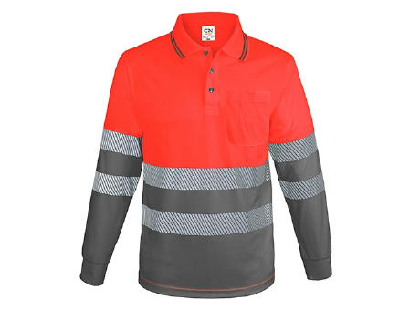 POLO MANGA LARGA CON BOLSILLO Y BANDAS REFLECTANTES “QVO”