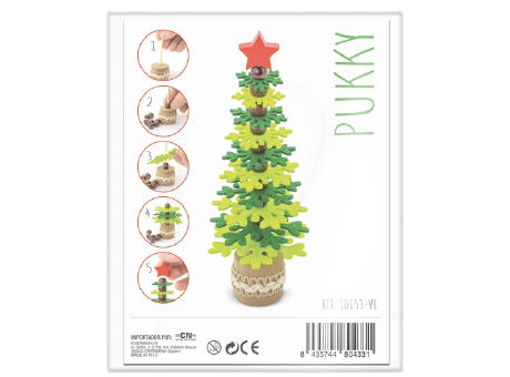 ARBOLITO DE NAVIDAD RPET Y MADERA RECICLADA 