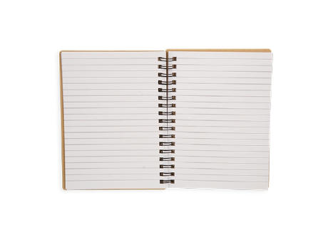 LIBRETA CON ANILLAS NEGRAS CORCHO NATURAL 