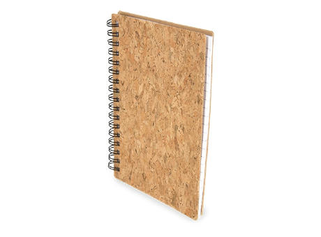 LIBRETA CON ANILLAS NEGRAS CORCHO NATURAL 