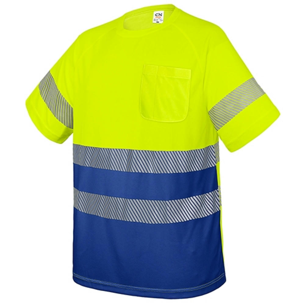CAMISETA CON BOLSILLO Y BANDAS REFLECTANTES ELÁSTICAS "QVO"