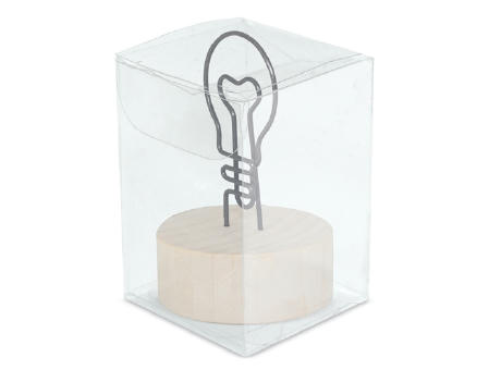 MEMO CLIP CON BASE DE MADERA 