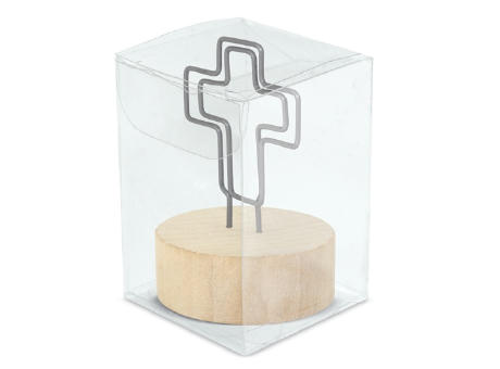 MEMO CLIP CON BASE DE MADERA 