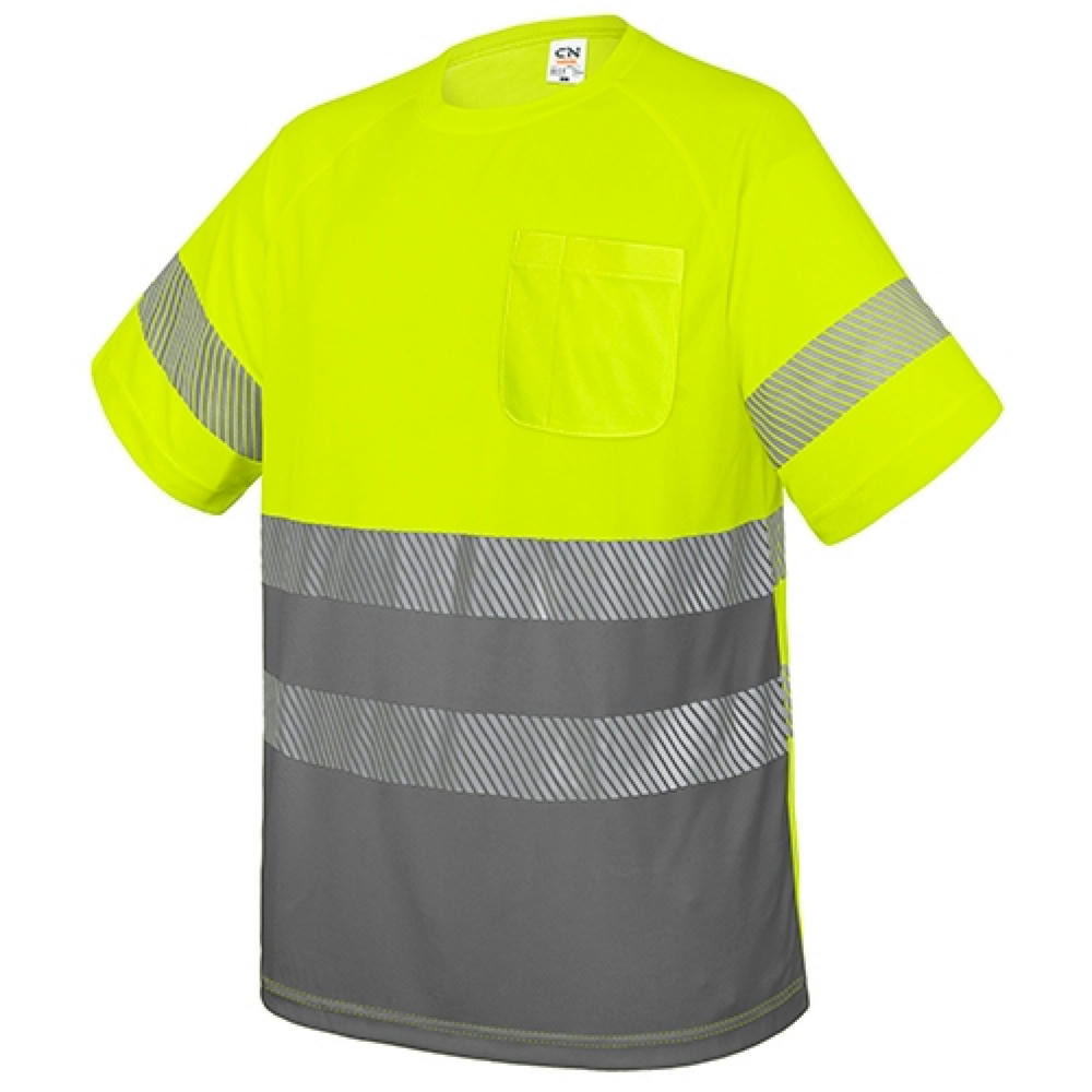 CAMISETA CON BOLSILLO Y BANDAS REFLECTANTES ELÁSTICAS "QVO"