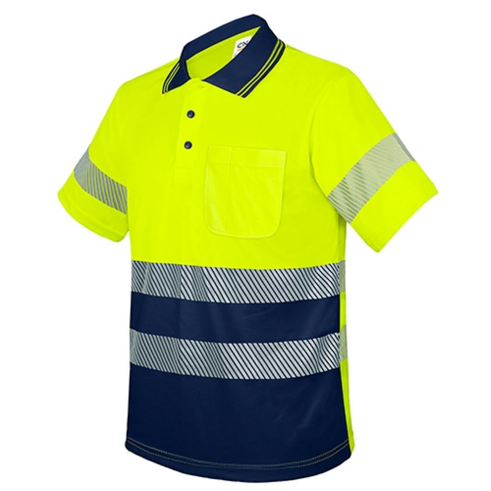 POLO CON BOLSILLO Y BANDAS REFLECTANTES ELÁSTICAS “QVO”