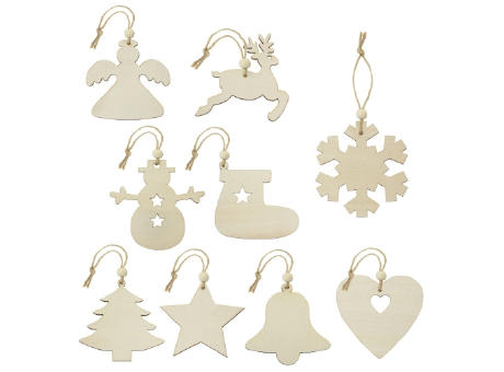 SET ADORNOS DE MADERA (9 PCS) "RUKA"