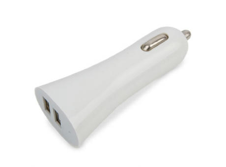 CARGADOR DE COCHE DOBLE USB BLANCO