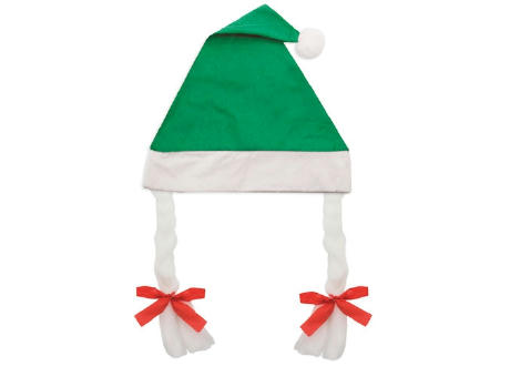 GORRO DE NAVIDAD CON TRENZAS 