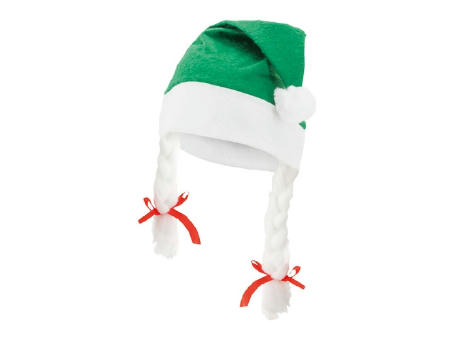 GORRO DE NAVIDAD CON TRENZAS 