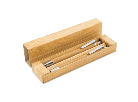 SET BOLIGRAFO Y PORTAMINAS BAMBU "ELASTIC"