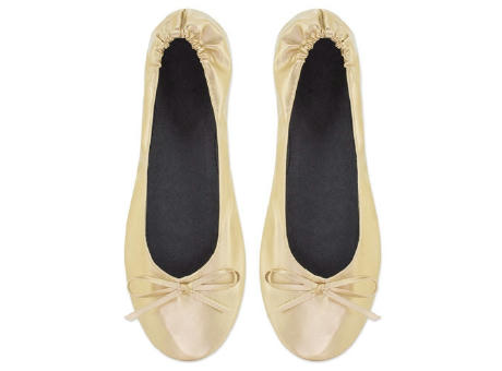 ZAPATILLA PLEGABLE ORO (12 PARES) "BALLET"