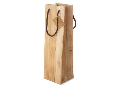BOLSA PAPEL EFECTO MADERA 1 BOTELLA "ABETO"