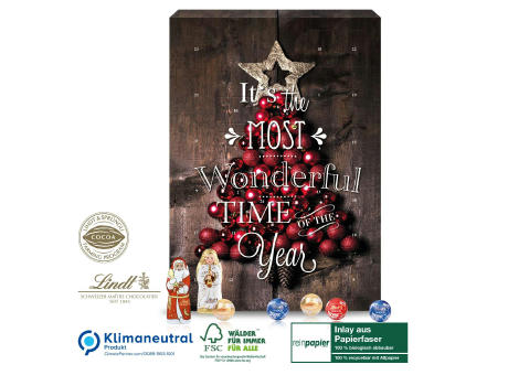 Wand-Adventskalender Lindt „Gourmet Edition“ Organic