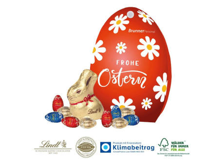Werbe-Osterei mit Goldhase und Schoko-Eier von Lindt