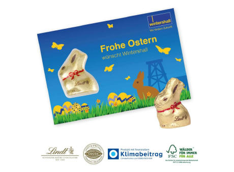 Promotion-Card Karte mit Goldhase von Lindt
