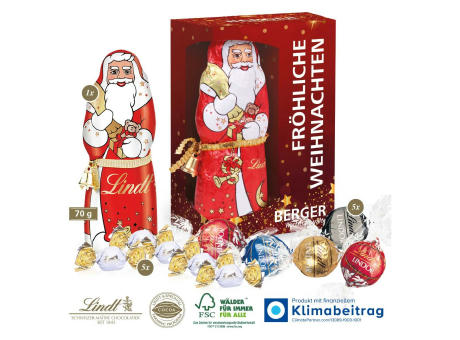 Premium-Präsent mit Lindt Weihnachtsmann „Maxi“