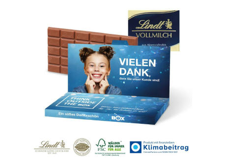 Grußkarte mit Schokoladentafel von Lindt, 100 g, EXPRESS