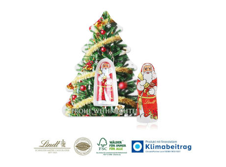 Schokokarte „Business“ Weihnachtsbaum mit Lindt Weihnachtsmann