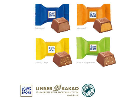 Adventskalender mit Ritter SPORT Schokowürfel, Inlay aus 100% recyceltem Material