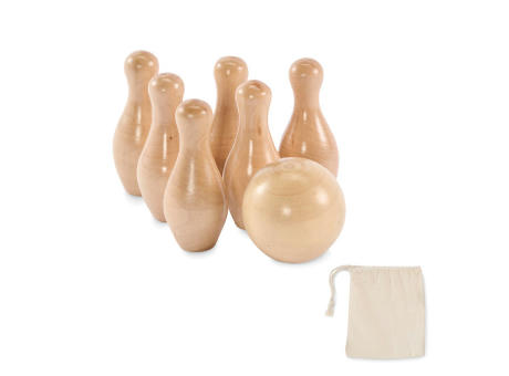 Mini juego de bolos de madera