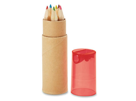 6 lápices de color en tubo