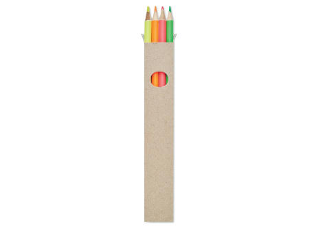 4 lápices de colores en caja