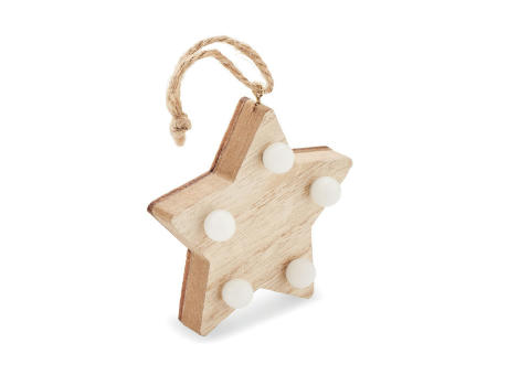 Estrella de madera con luces