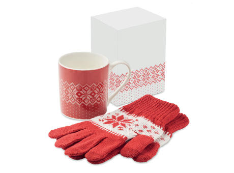 Juego guantes y taza