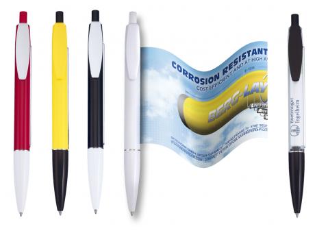 Info-Pen Premium Made in Germany Kugelschreiber mit ausziehbarer Werbefahne