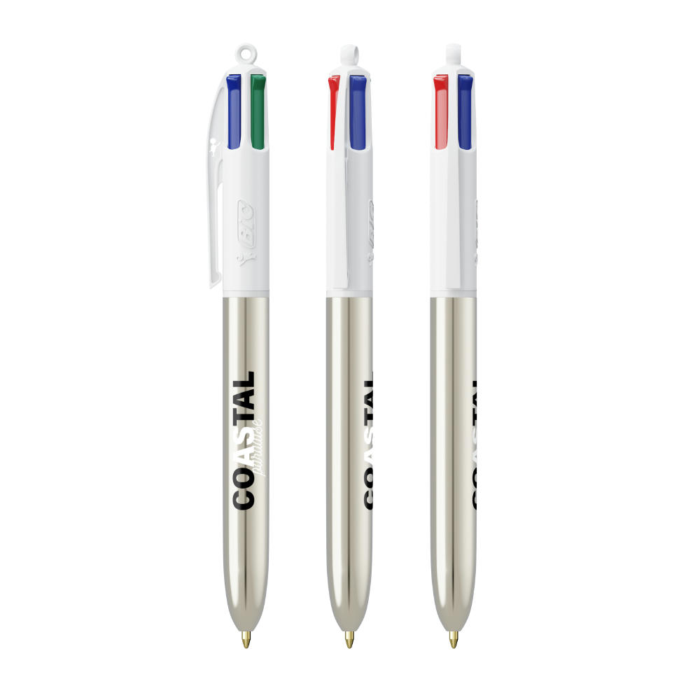 BIC® 4 Colours Shine Kugelschreiber + Lanyard