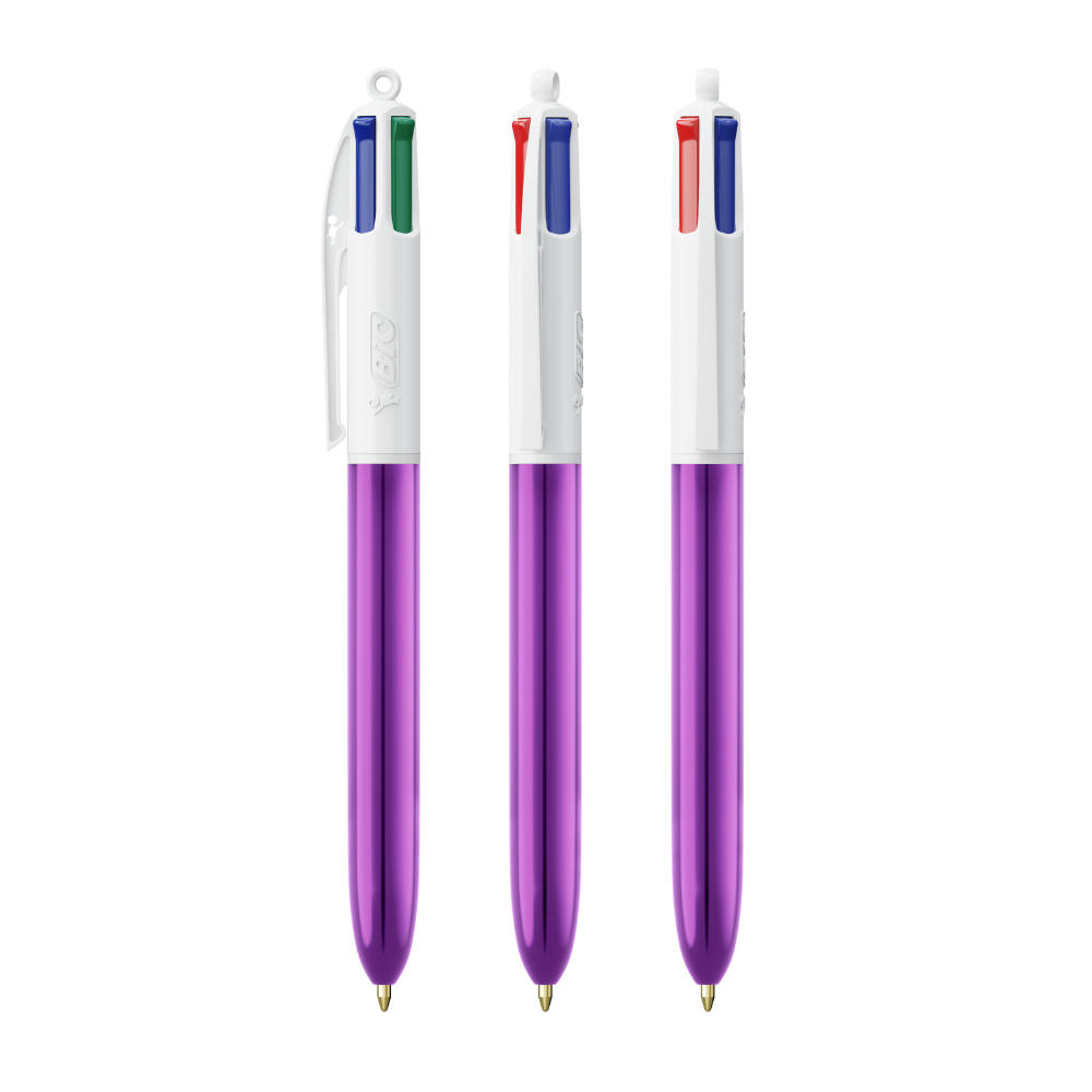 BIC® 4 Colours Shine Kugelschreiber + Lanyard