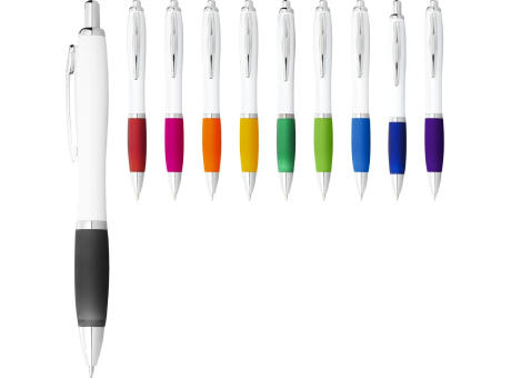 Bolígrafo blanco con empuñadura de color Nash (tinta negra)