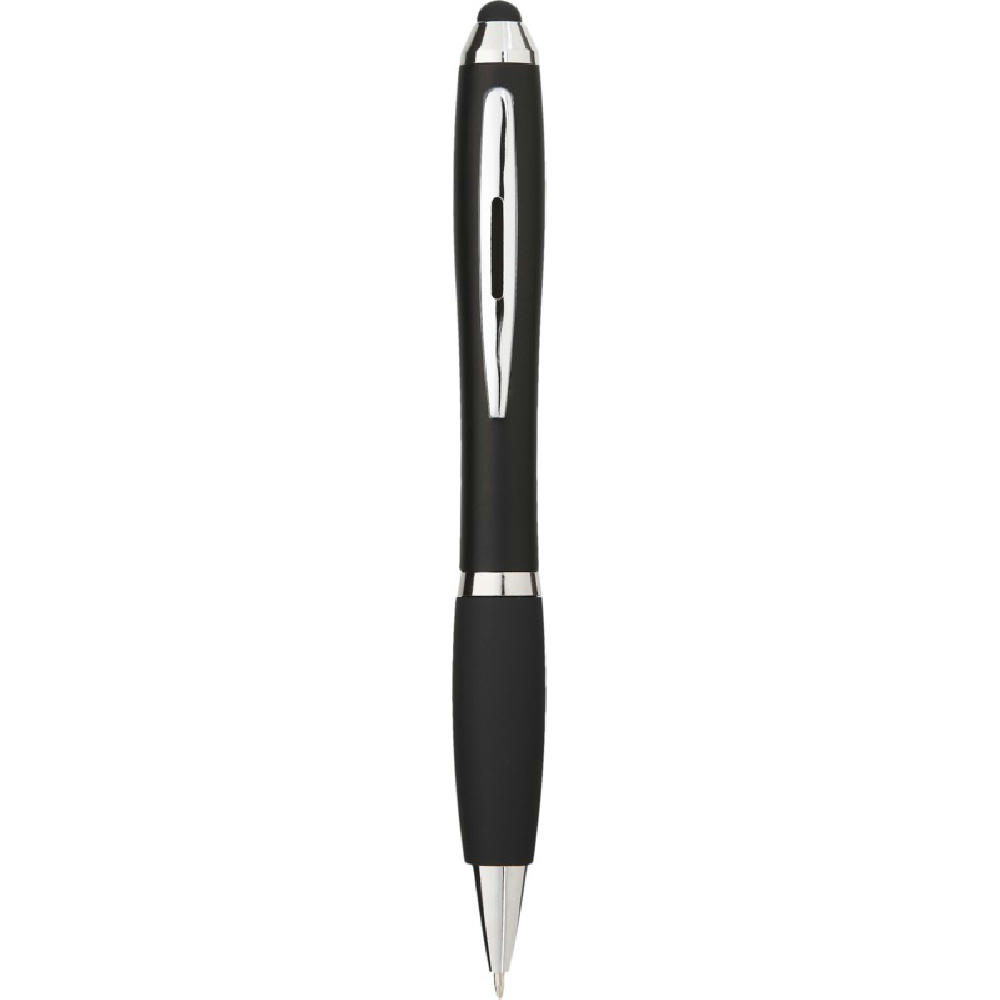 Bolígrafo stylus de color con empuñadura negra Nash (tinta azul)