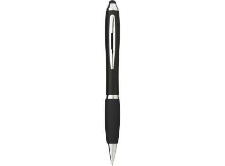 Bolígrafo stylus de color con empuñadura negra Nash (tinta azul)