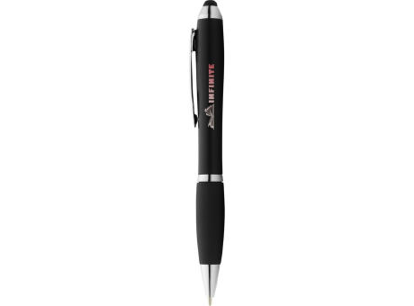 Bolígrafo stylus de color con empuñadura negra Nash (tinta azul)