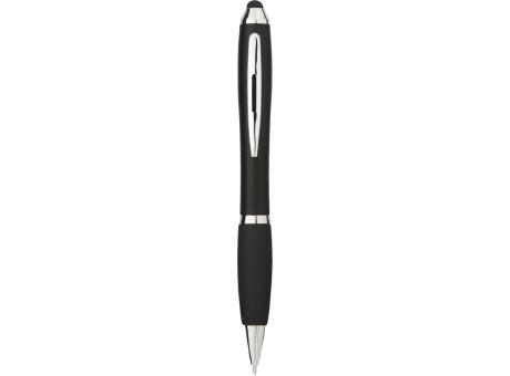 Bolígrafo stylus de color con empuñadura negra Nash (tinta azul)