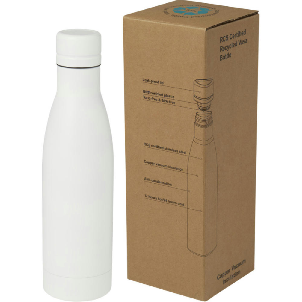 Bidón con aislamiento al vacío de 500 ml de cobre de acero inoxidable reciclado con certificación RCS Vasa