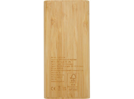 Batería externa de 10,000 mAh de bambú Tulda