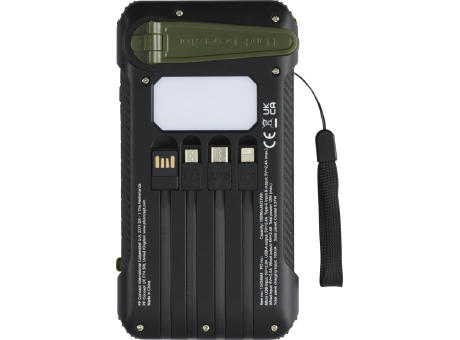 Batería externa de dinamo solar en plástico reciclado de 10 000 mAh con certificación RCS  Soldy 