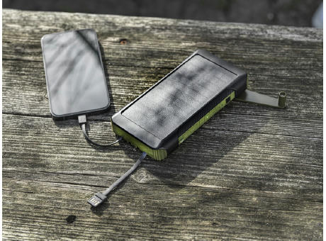 Batería externa de dinamo solar en plástico reciclado de 10 000 mAh con certificación RCS  Soldy 
