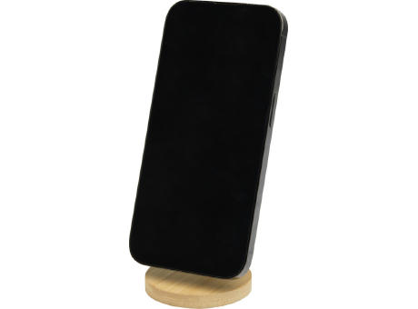 Soporte para teléfono magnético plegable de plástico reciclado con detalles de bambú Alcor