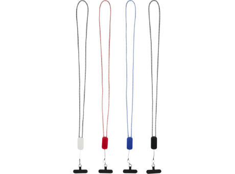 Lanyard de plástico reciclado para smartphone con cable integrado 5 en 1 de 27 W Anser