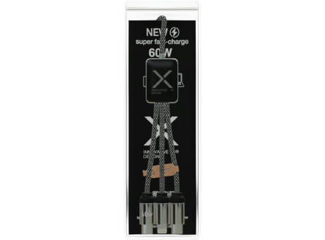 Cable de carga tipo C de 60 W con doble logotipo retroiluminado SCX.design C33