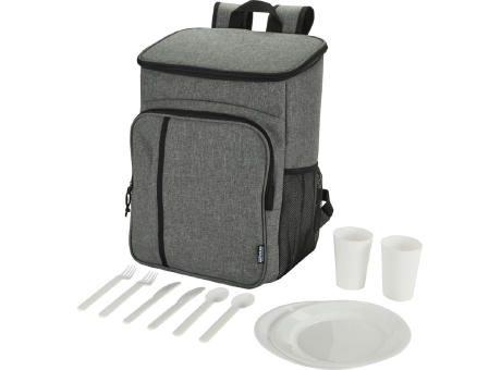 Mochila picnic nevera de 20 L con material reciclado GRS incluyendo set de cubiertos Tundra