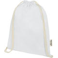 Bolsa con cordón de algodón reciclado GRS de 140 g/m² Oregon