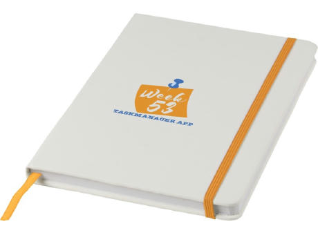 Libreta A5 blanca con cinta de color Spectrum