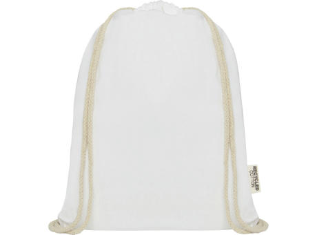 Bolsa con cordón de algodón reciclado GRS de 140 g/m² Oregon