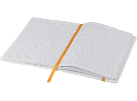 Libreta A5 blanca con cinta de color Spectrum