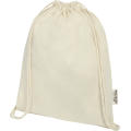 Bolsa con cordón de algodón reciclado GRS de 140 g/m² Oregon