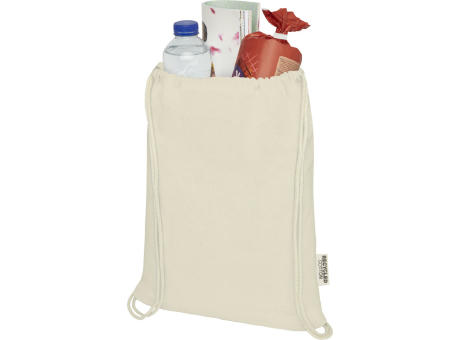 Bolsa con cordón de algodón reciclado GRS de 140 g/m² Oregon